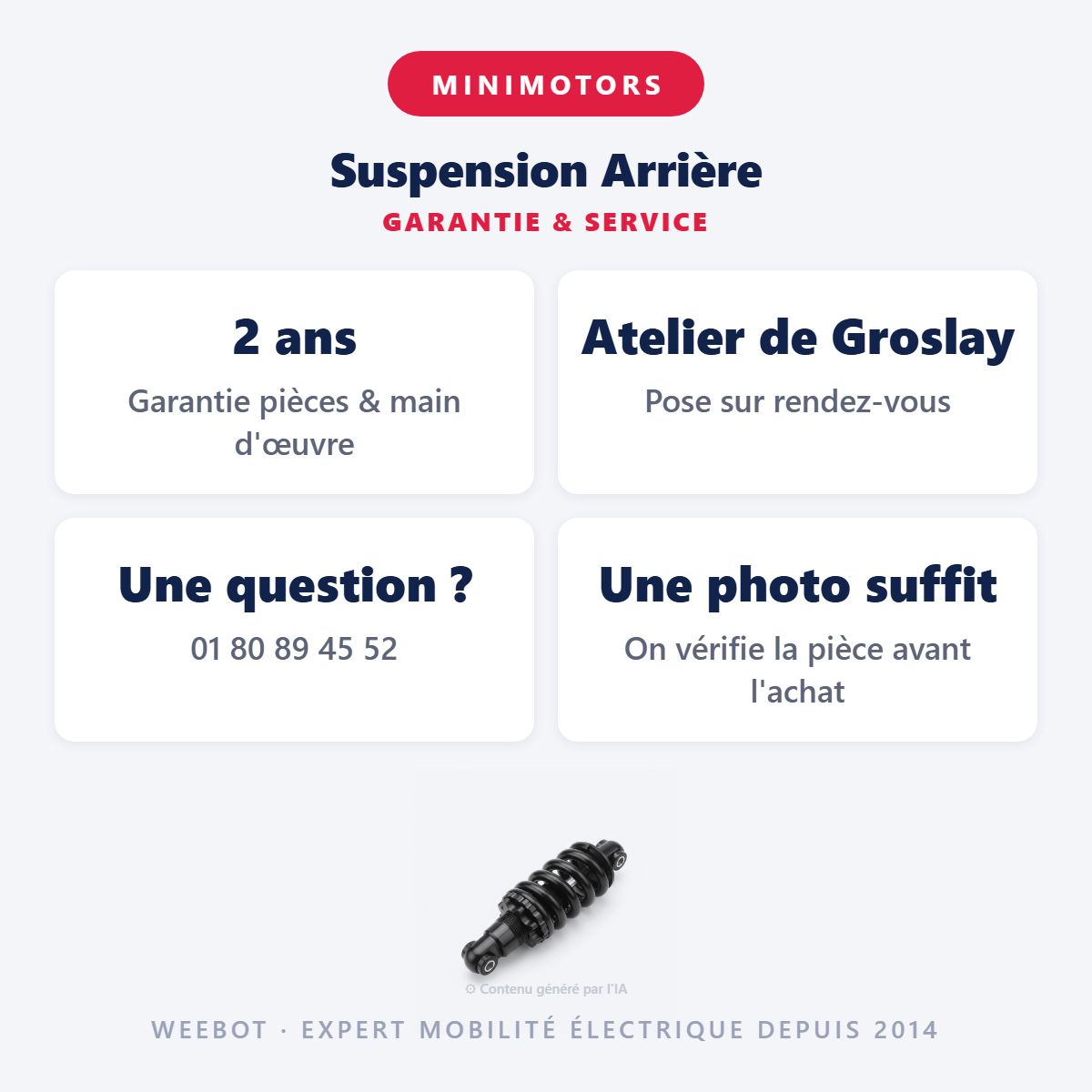 Suspension Arrière : garantie 2 ans et service après-vente