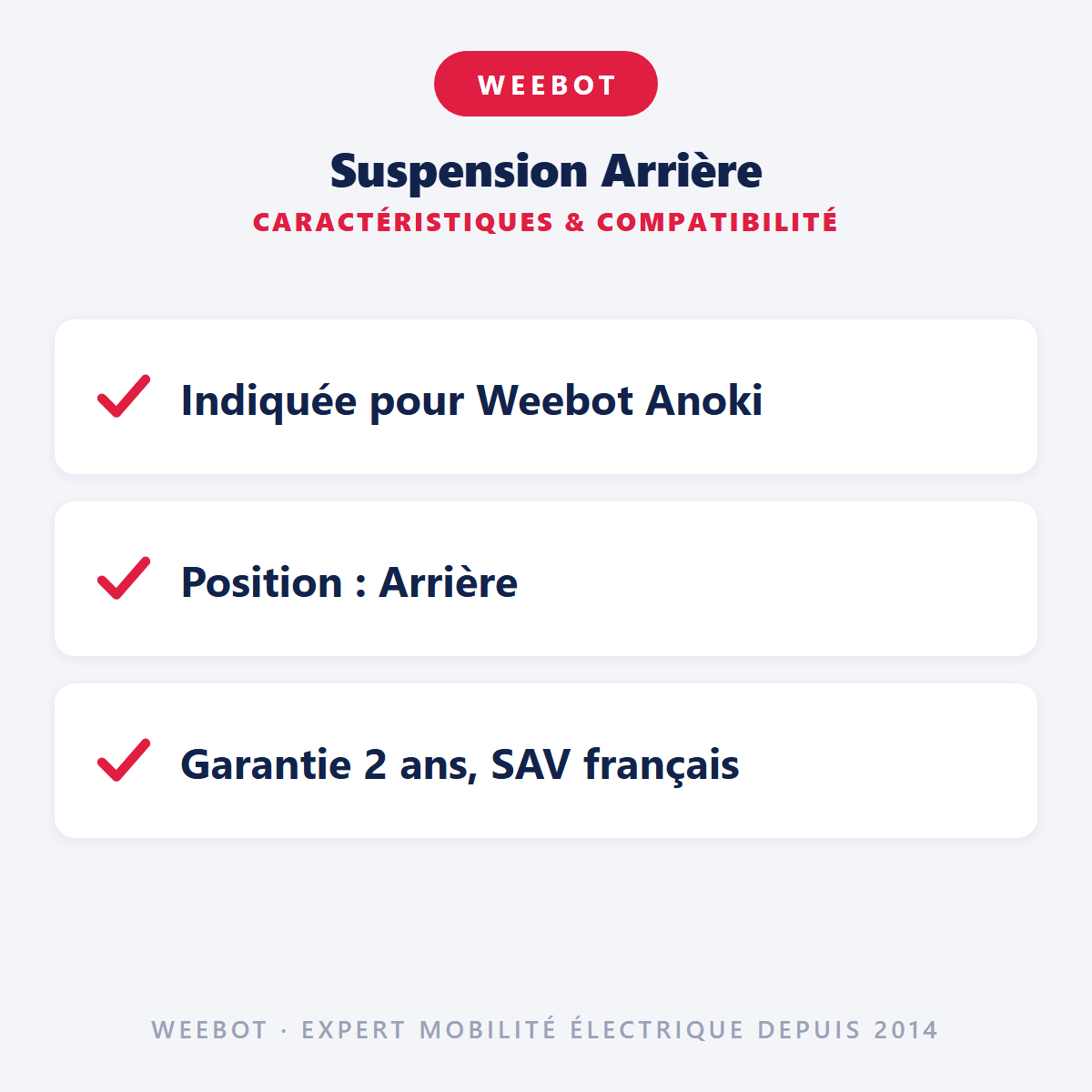 Suspension Arrière pour Trottinette Electrique Weebot Anoki - Weebot