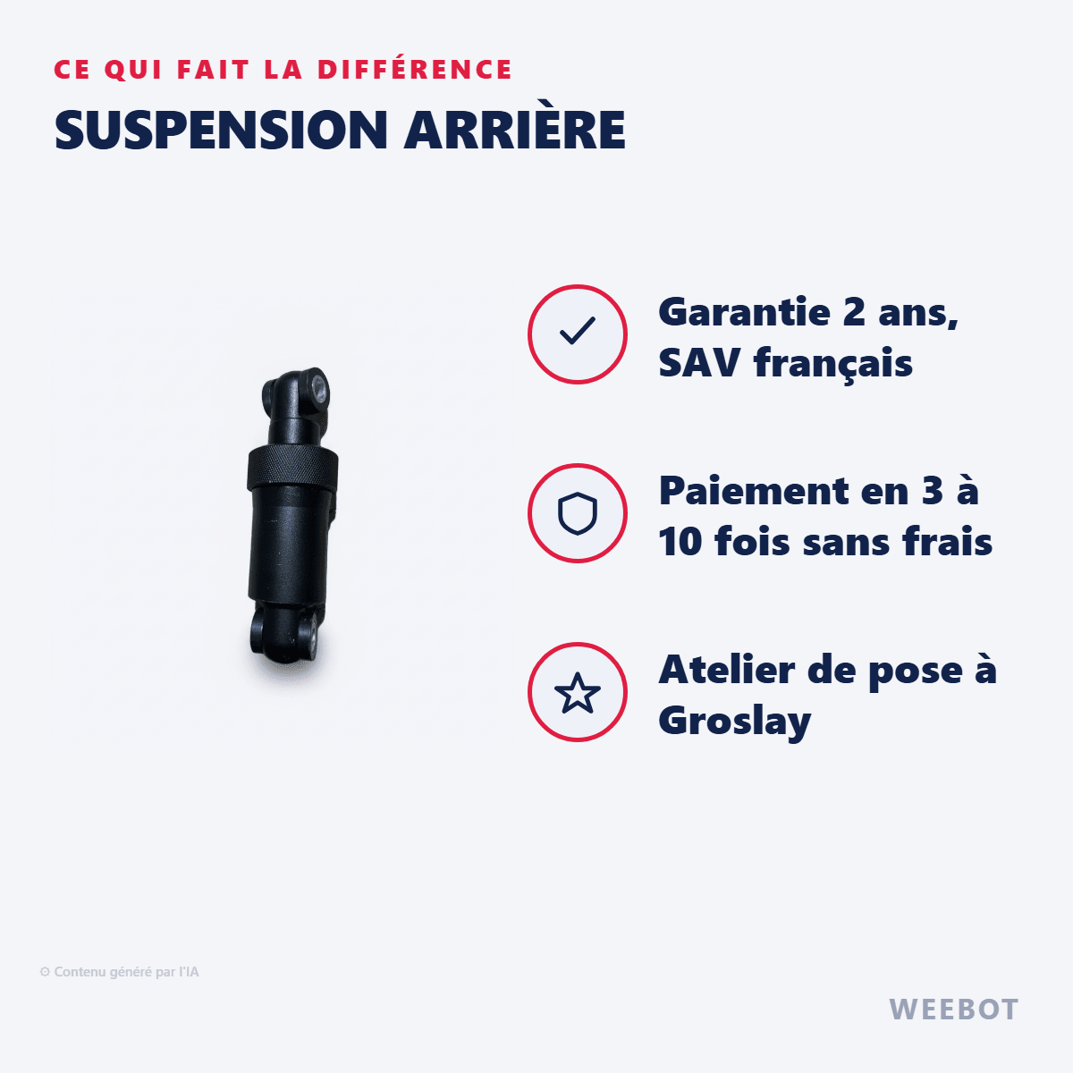 Suspension Arrière pour Trottinette Electrique Weebot Anoki - Weebot
