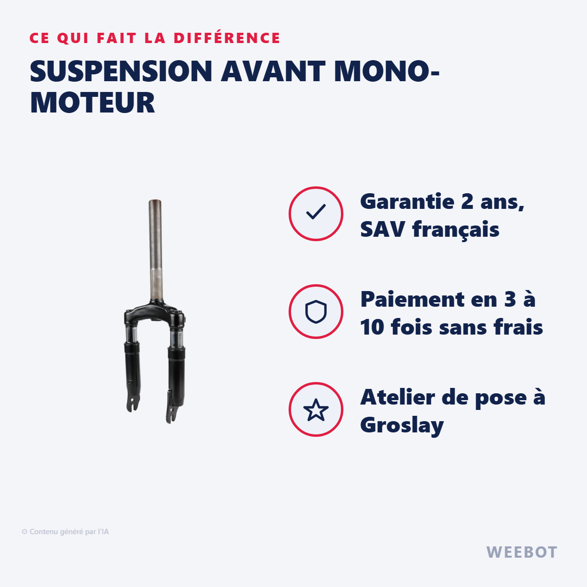Suspension Avant Mono-Moteur : les points forts