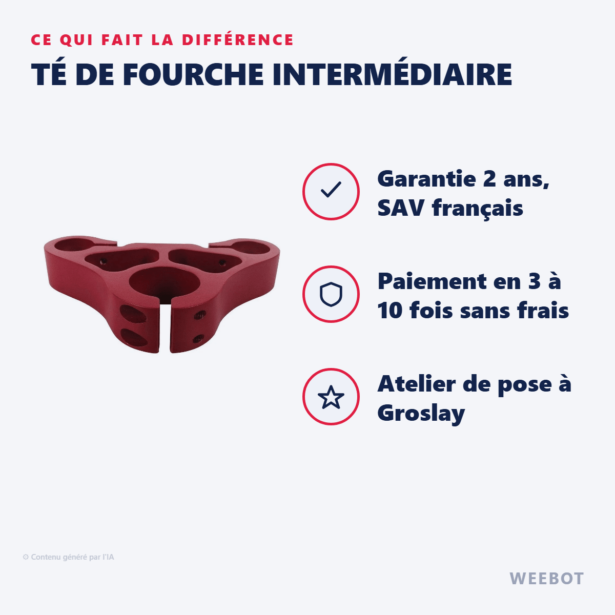 Té de Fourche Intermédiaire pour Trottinette Électrique Z11X - Weebot