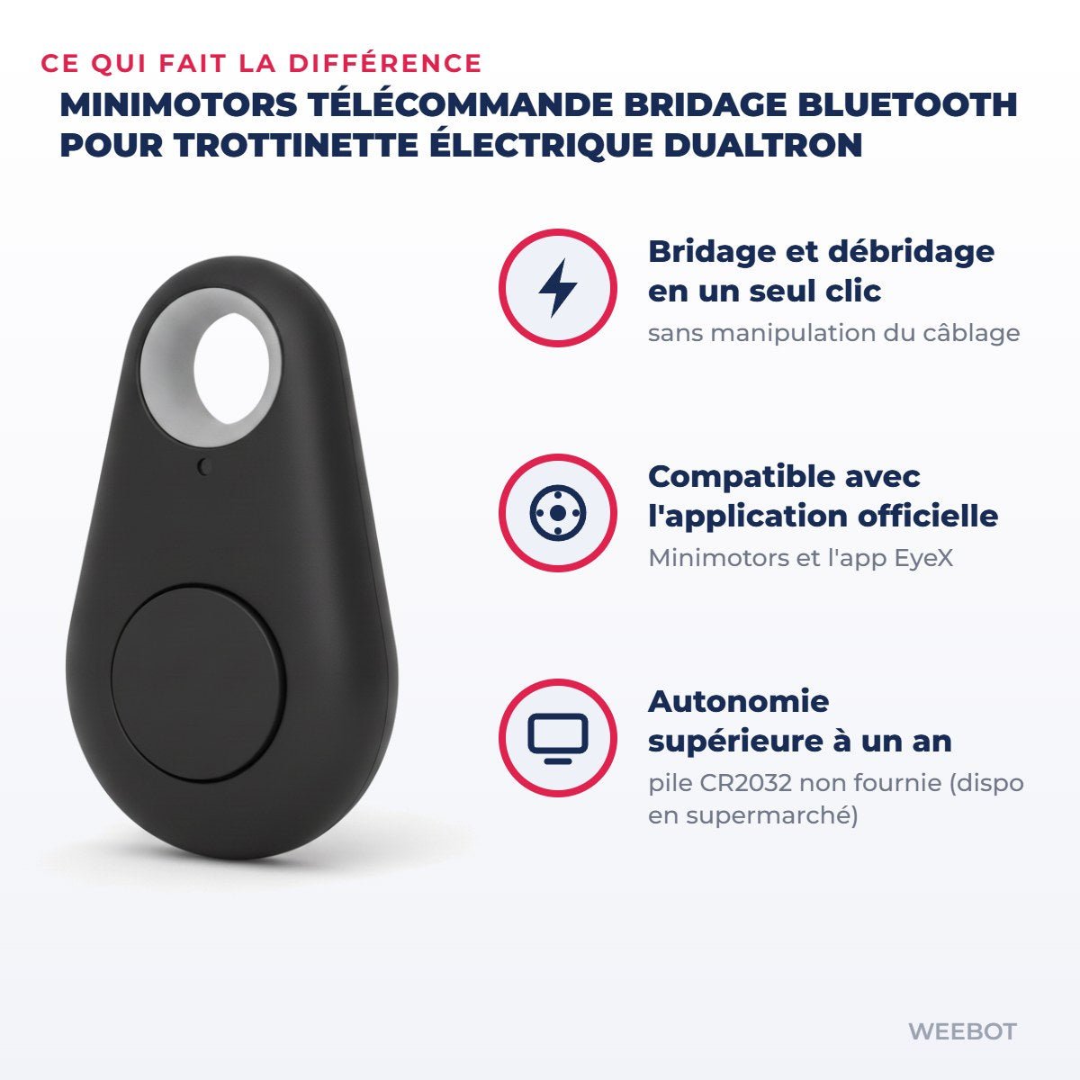 Télécommande Bridage Bluetooth pour Trottinette Électrique Dualtron (Terrain Privé Uniquement) - Weebot