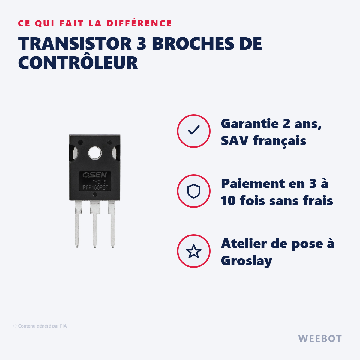 Transistor 3 Broches de Contrôleur : les points forts