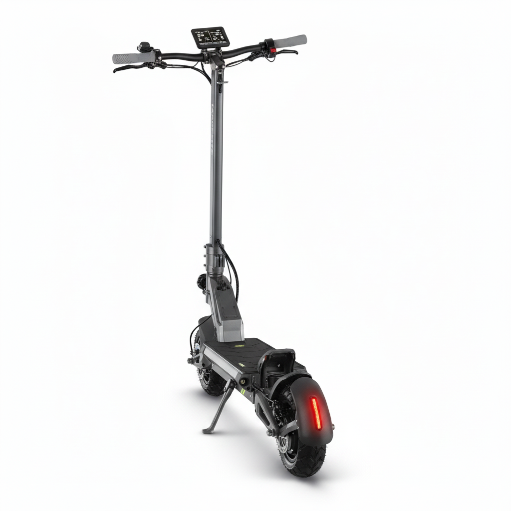 Trottinette Électrique Langfeite Cayman S — vue arrière : feu stop et garde-boue
