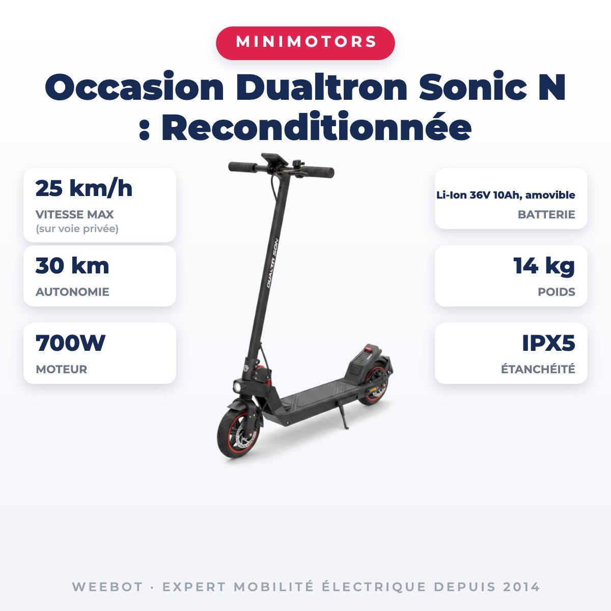 Trottinette Électrique Occasion Dualtron Sonic N : Reconditionnée - Weebot