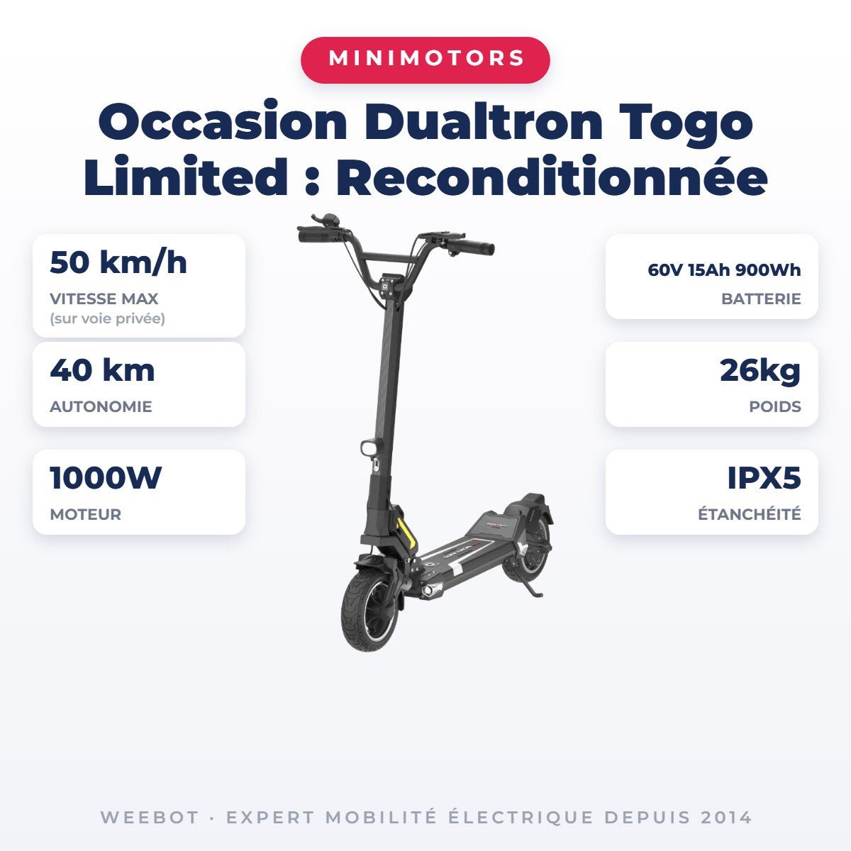 Trottinette Électrique Occasion Dualtron Togo Limited : Reconditionnée - Weebot