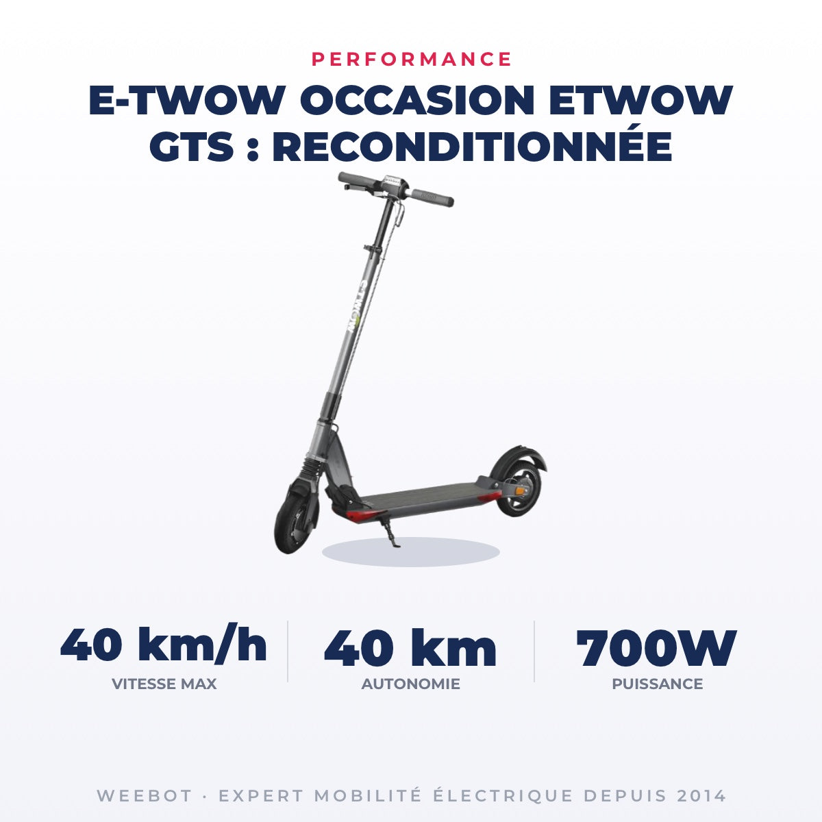 Trottinette Électrique Occasion Etwow GTS : Reconditionnée — performance : 40 km/h, 40 km, 700W