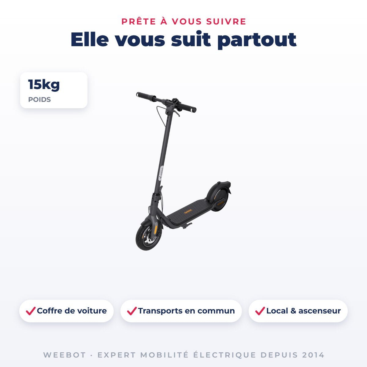 Trottinette Électrique Occasion F2 Plus Ninebot by Segway : Reconditionnée - Weebot