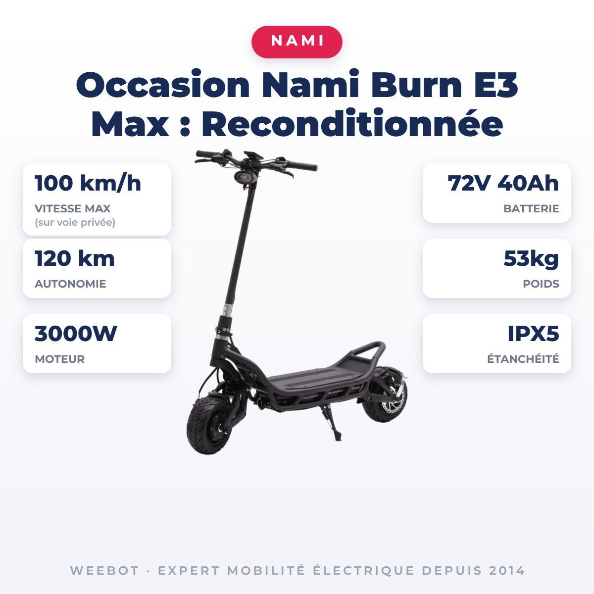 Trottinette Électrique Occasion Nami Burn E3 Max : Reconditionnée - Weebot