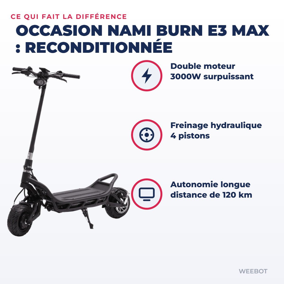 Trottinette Électrique Occasion Nami Burn E3 Max : Reconditionnée - Weebot