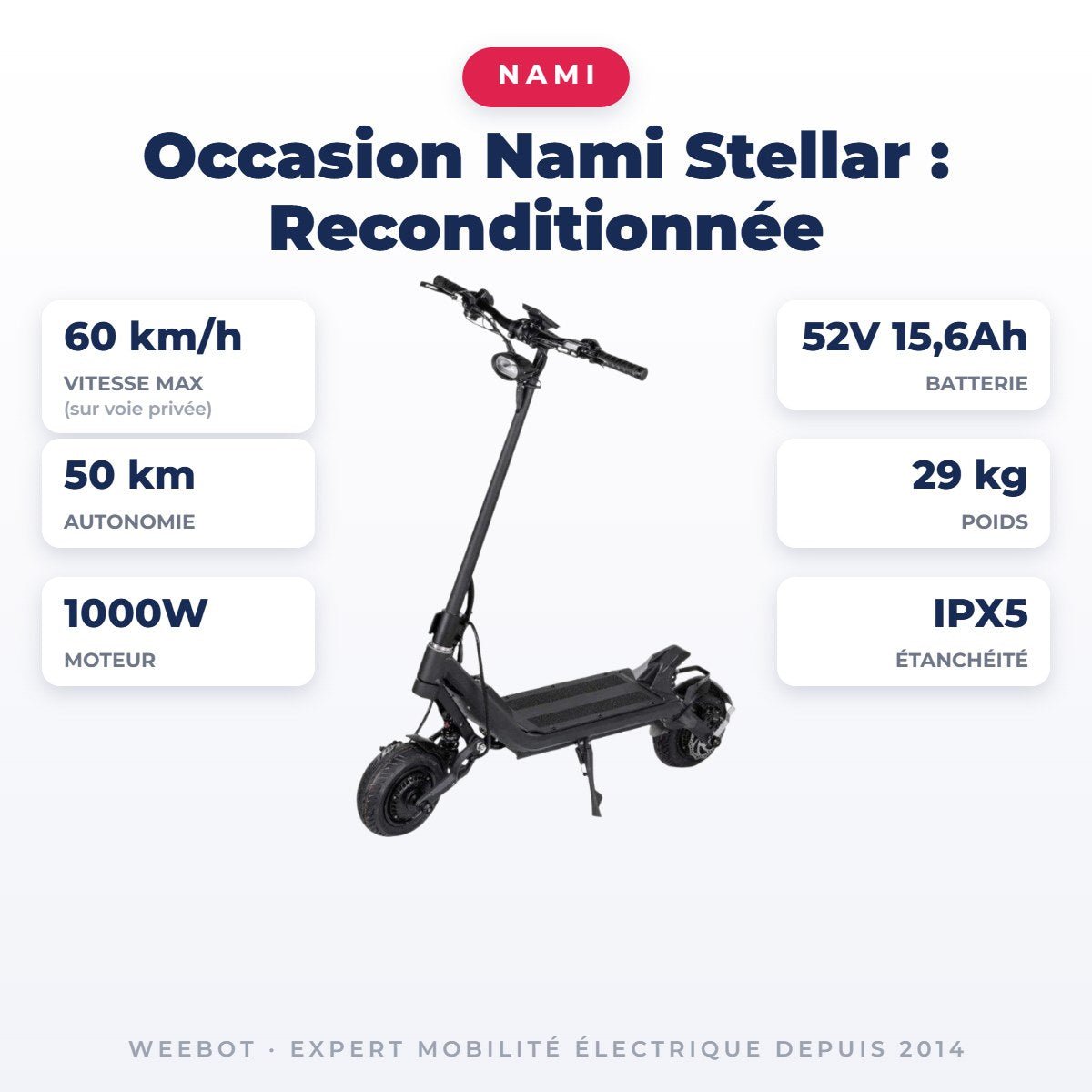 Trottinette Électrique Occasion Nami Stellar : Reconditionnée - Weebot