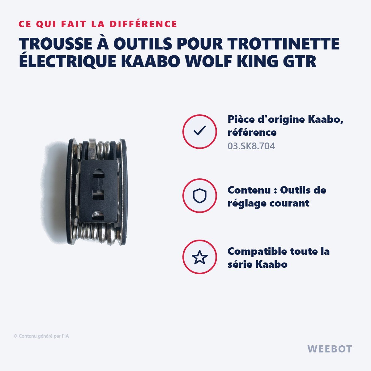 Trousse à Outils pour Trottinette Électrique Kaabo Wolf King GTR - Weebot
