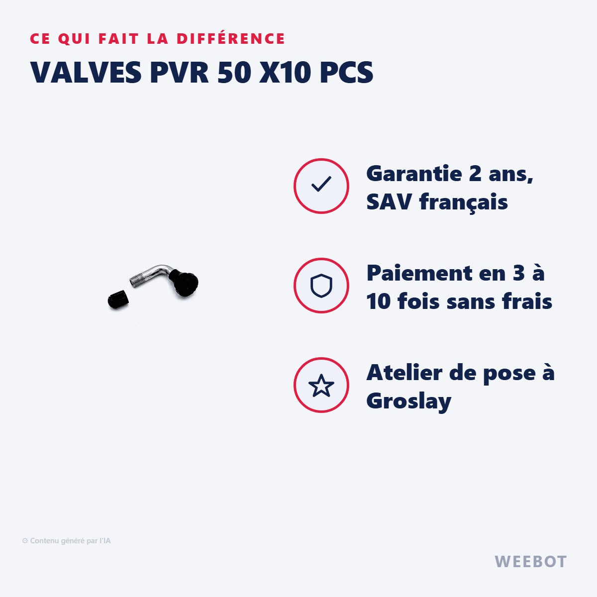 Valves PVR 50 x10 pcs pour Trottinette Électrique - Weebot