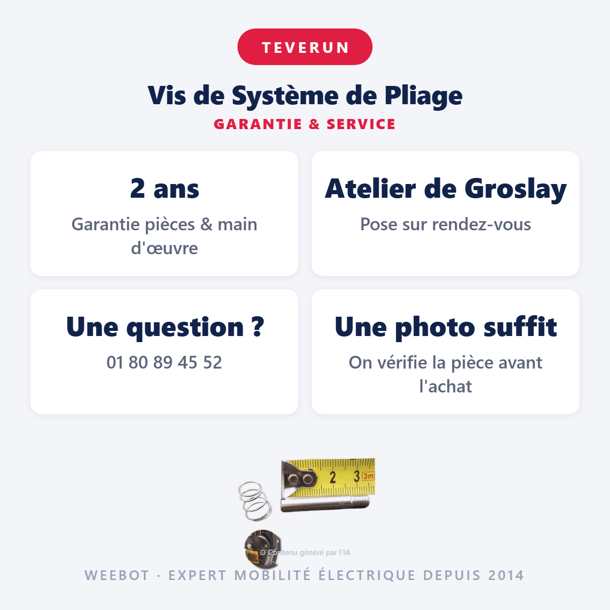 Vis de Système de Pliage pour Trottinette Electrique Teverun - Weebot
