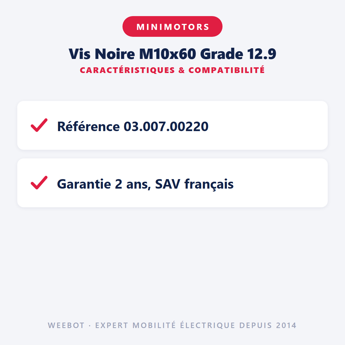 Vis Noire M10x60 Grade 12.9 : caractéristiques et compatibilité