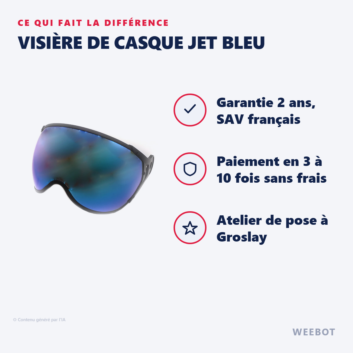 Visière de Casque Jet Bleu : les points forts