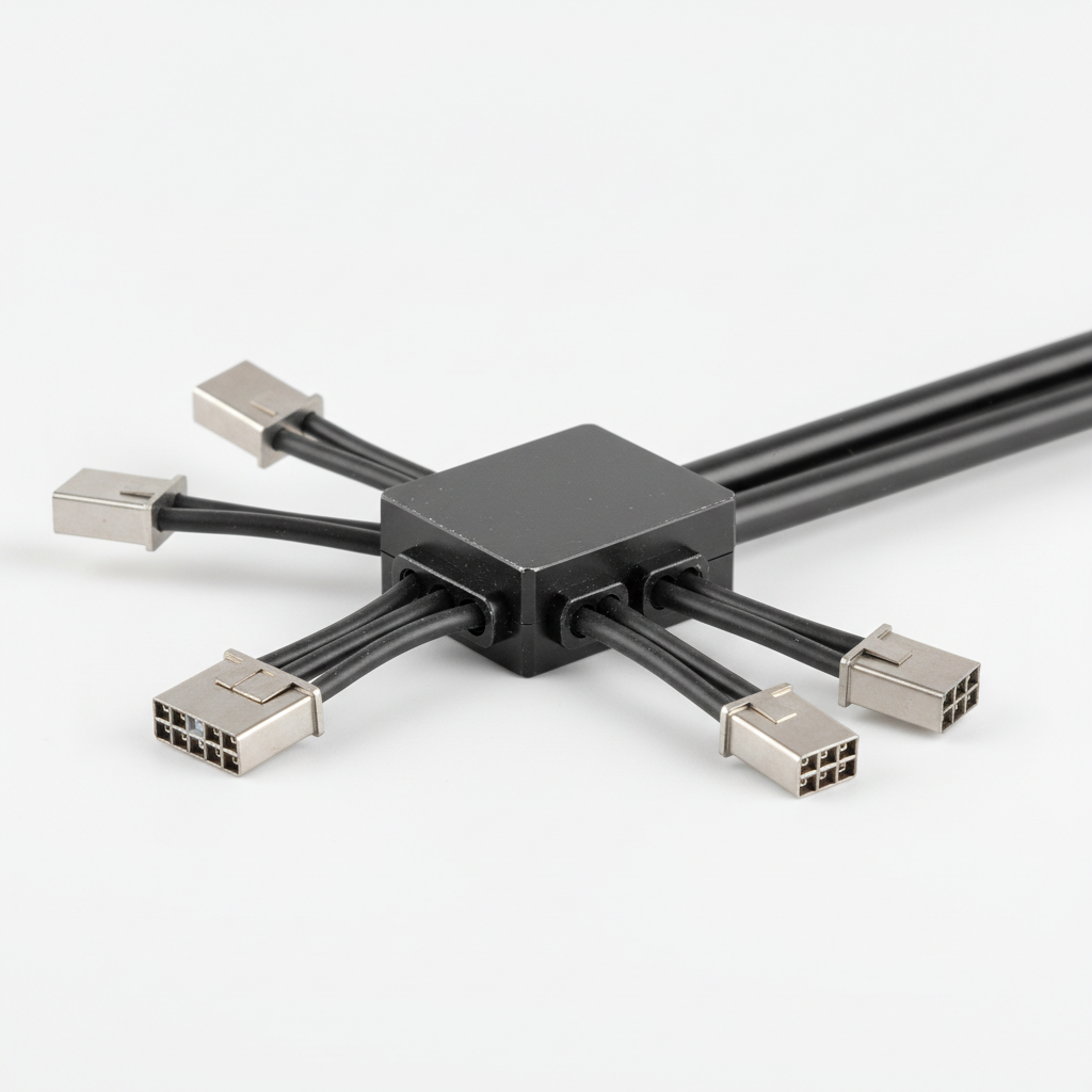 Faisceau Principal 1 vers 4 - 6 Fils Connecteur SM Kaabo Wolf King GTR, packshot studio sur fond blanc