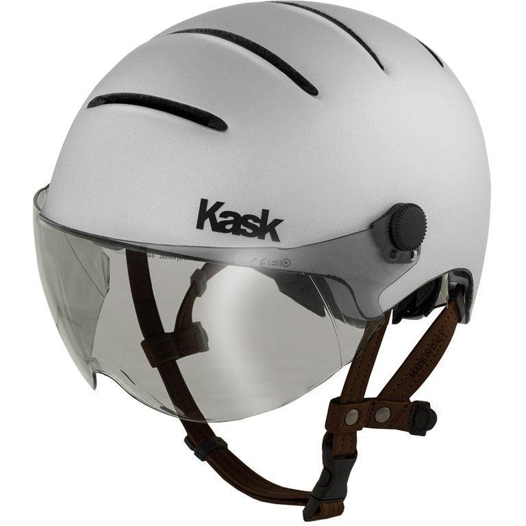 casque velo kask argent visiere weebot