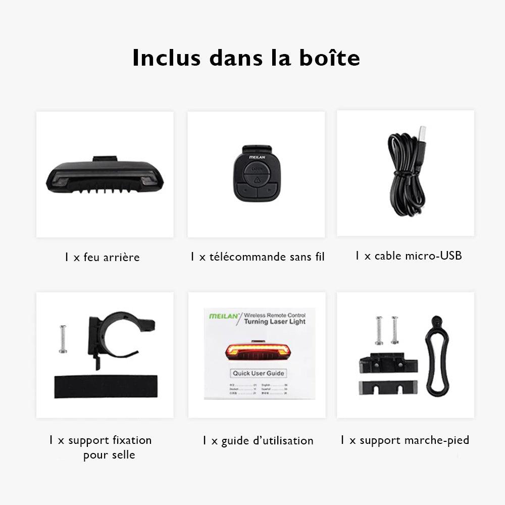 éclairage trottinette électrique custom feu arrière contenu boite meilan
