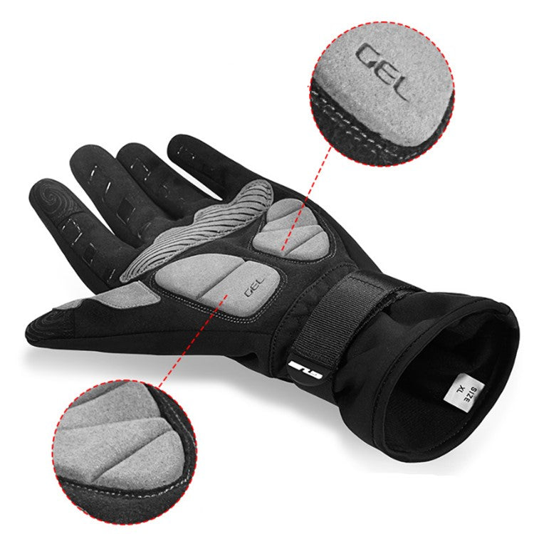 gant protection thermique hiver velo noir coussin gel
