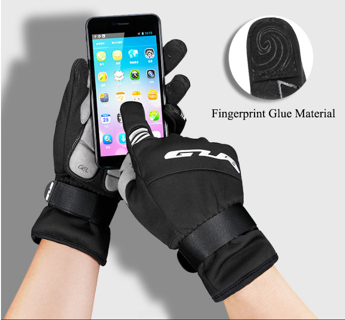 gant protection thermique hiver velo noir tactile smartphone