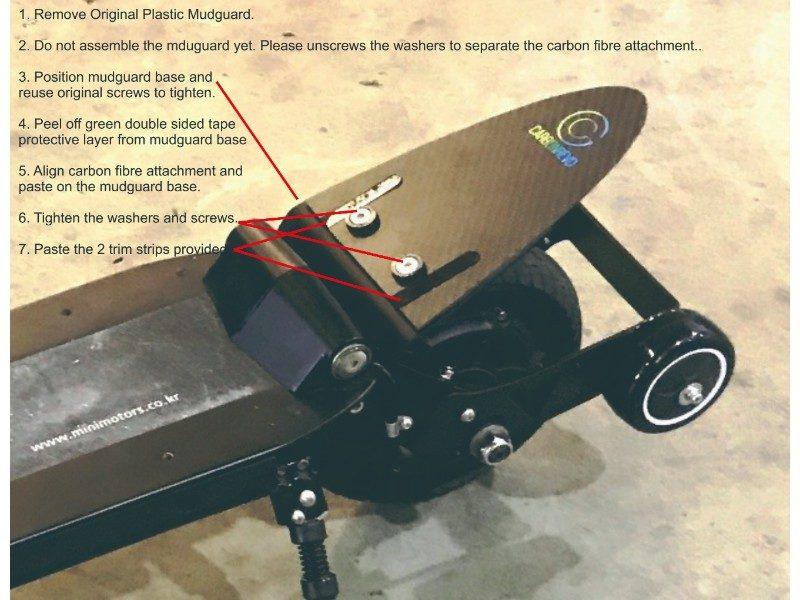 garde boue arriere carbon revo speedway mini4 installation