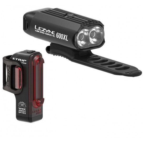 Lezyne Micro Drive Front Rear Light Kit 600 Lumens Strip