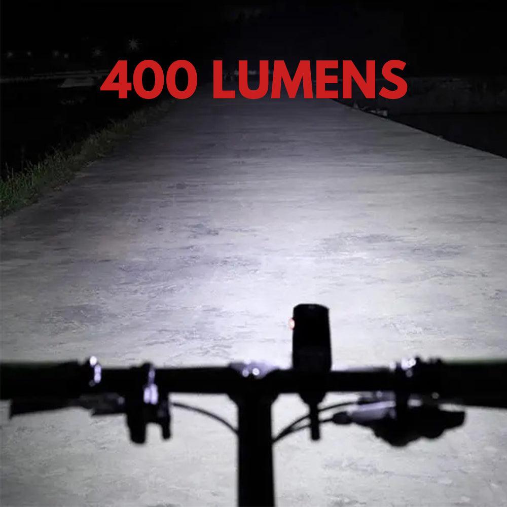 lampe nuit eclairage velo trottinette 400 lumens fixation guidon phare avant pas cher vision securite