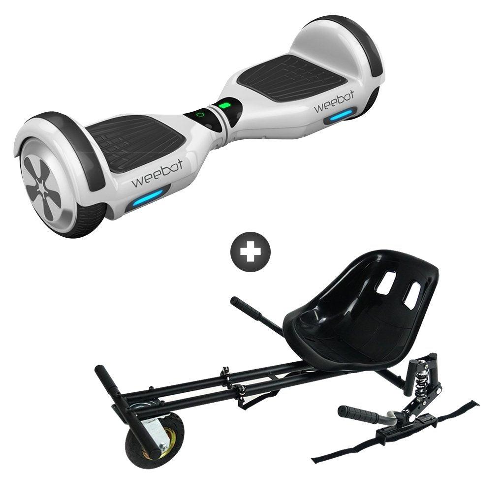 Pack Hoverkart + Hoverboard Classic Blanc - 6,5 Pouces - Weebot