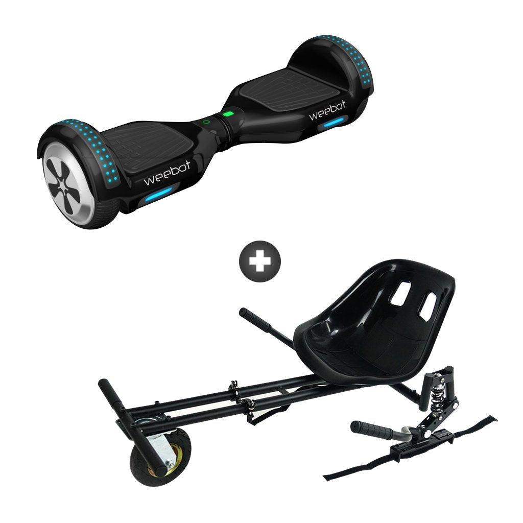 Pack Hoverkart + Hoverboard Light Noir LED Bluetooth Musique 6,5 Pouces - Weebot