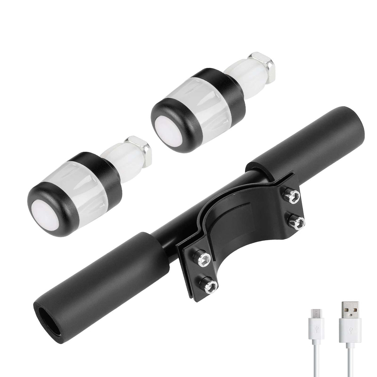 Guidon Enfant avec Éclairage LED Noir et Blanc