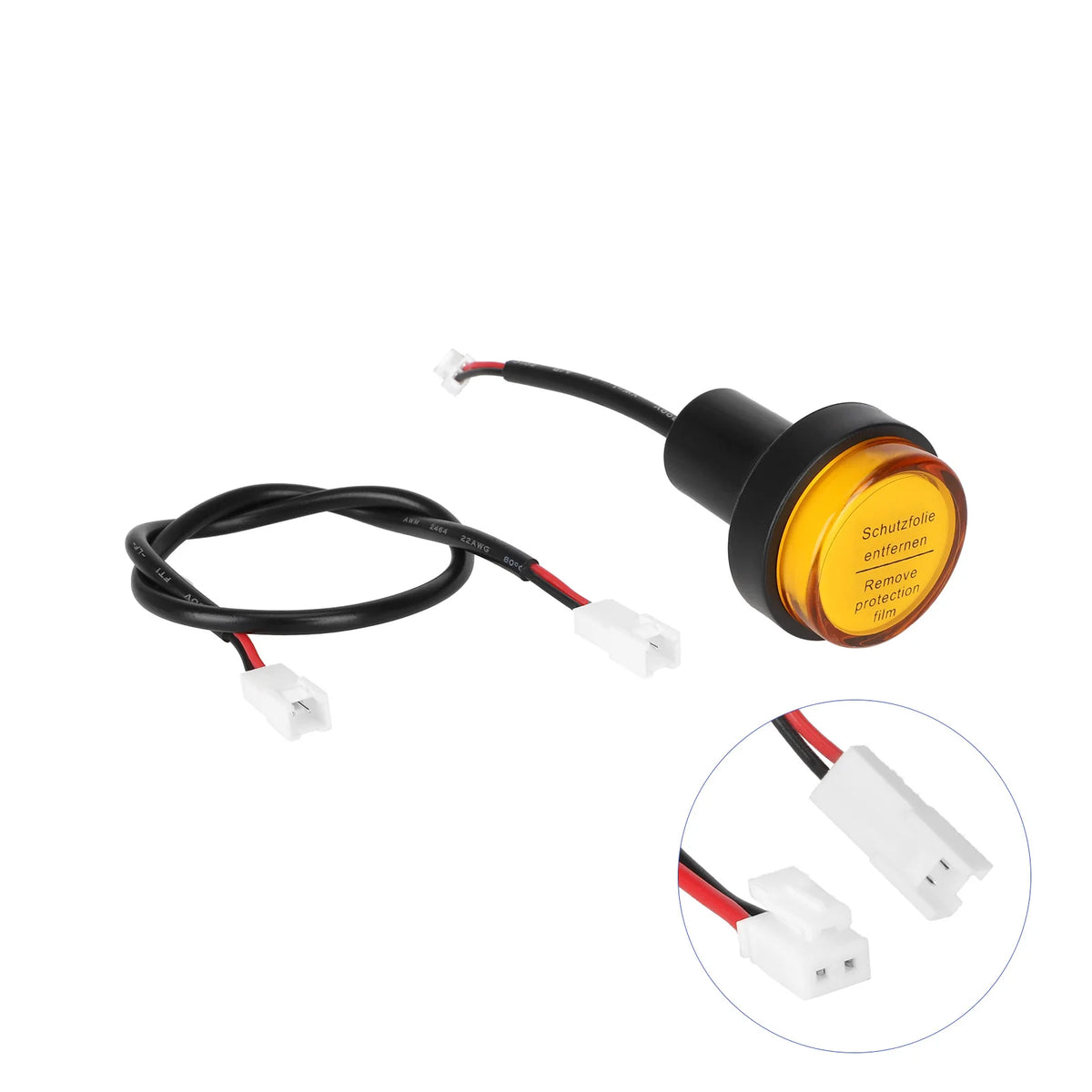Clignotant avant orange pour trottinette électrique avec câble et connecteur