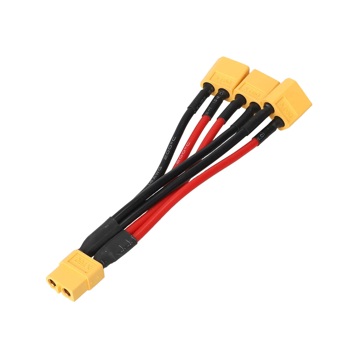 Câble Adaptateur XT60 1 Femelle vers 3 Mâles (14 AWG - 10 cm), vue 3
