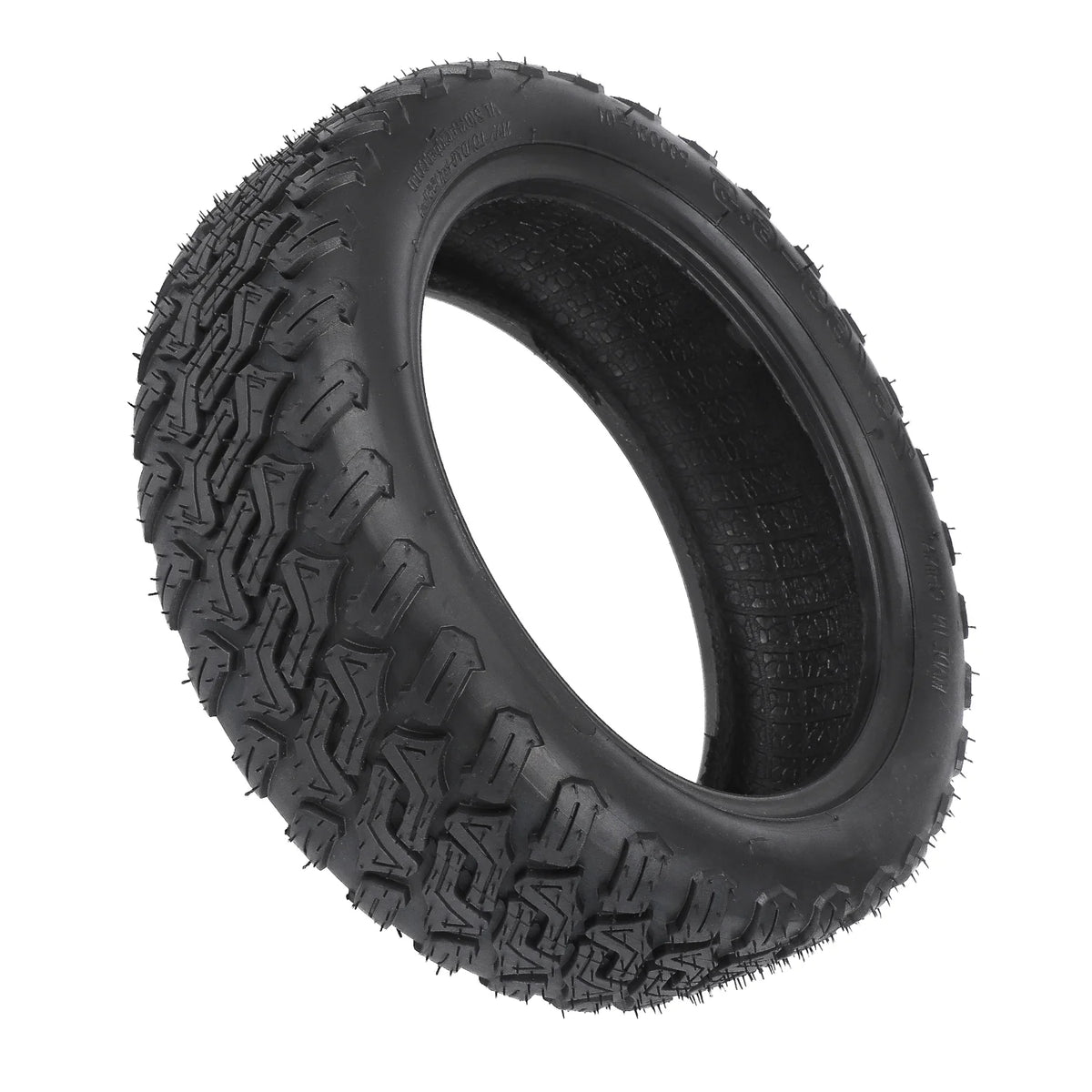Pneu tubeless tout-terrain 10 pouces noir vu de trois quarts