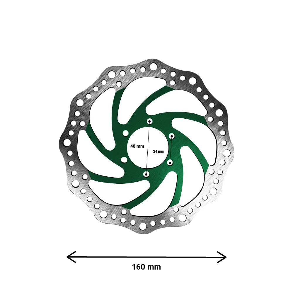 Disque de Frein R6 160 mm Entraxe 48 mm pour Trottinette Électrique