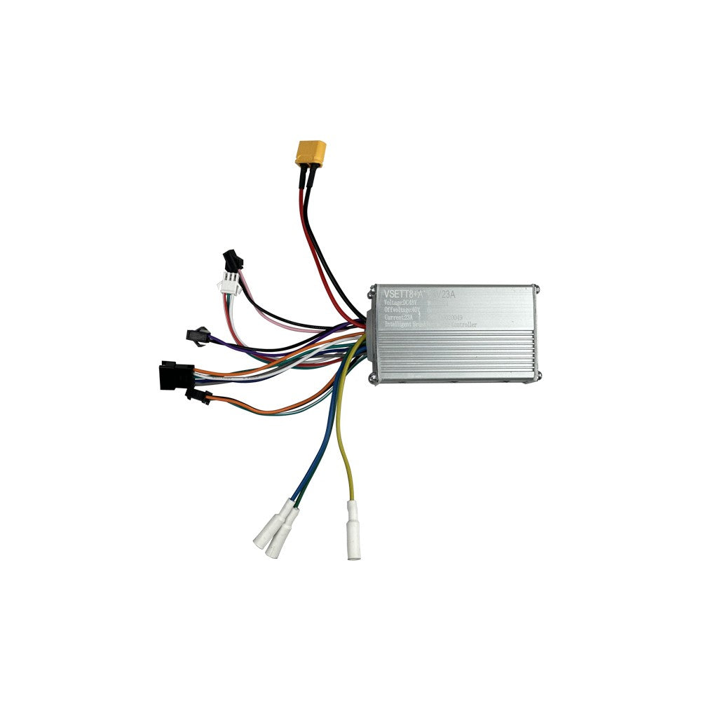 Contrôleur électrique 48V 23A en aluminium argenté avec ses câbles de connexion