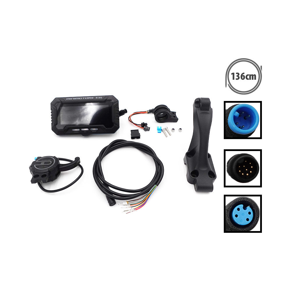 Kit complet d'afficheur EY4, accélérateur, support et câbles de connexion pour trottinette électrique