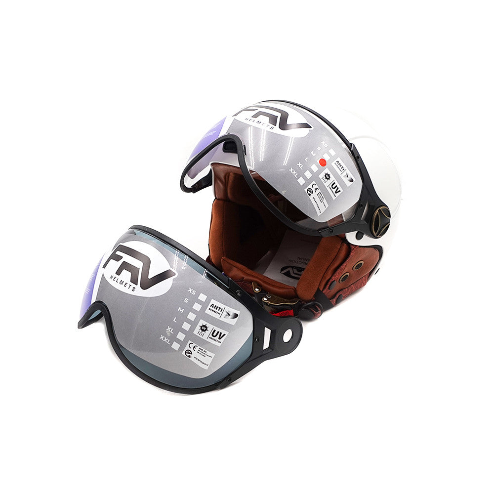Casque Jet Blanc Brillant pour Trottinette Électrique