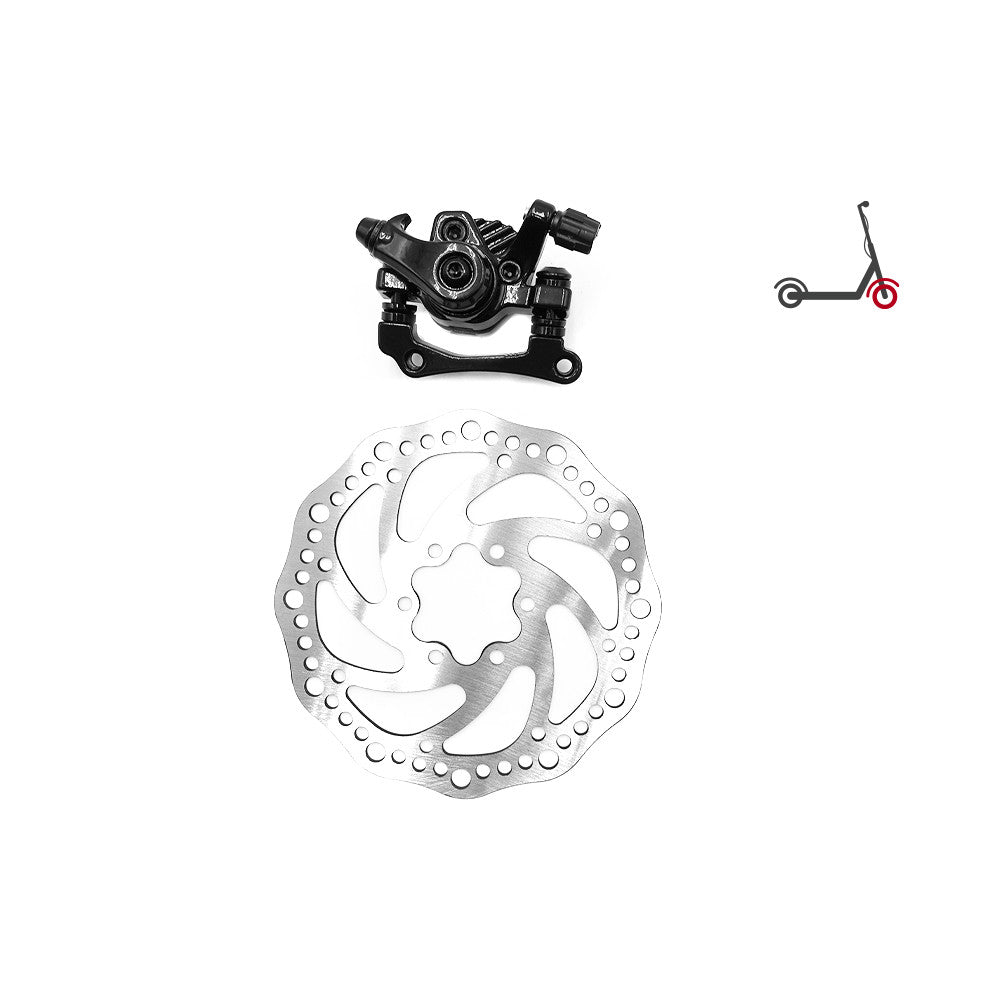 Étrier de frein avant noir et disque de frein pour trottinette électrique