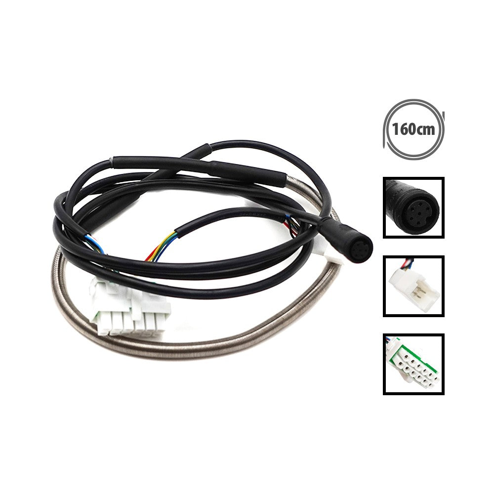 Câble data noir de 160 cm pour trottinette électrique avec ses différents connecteurs