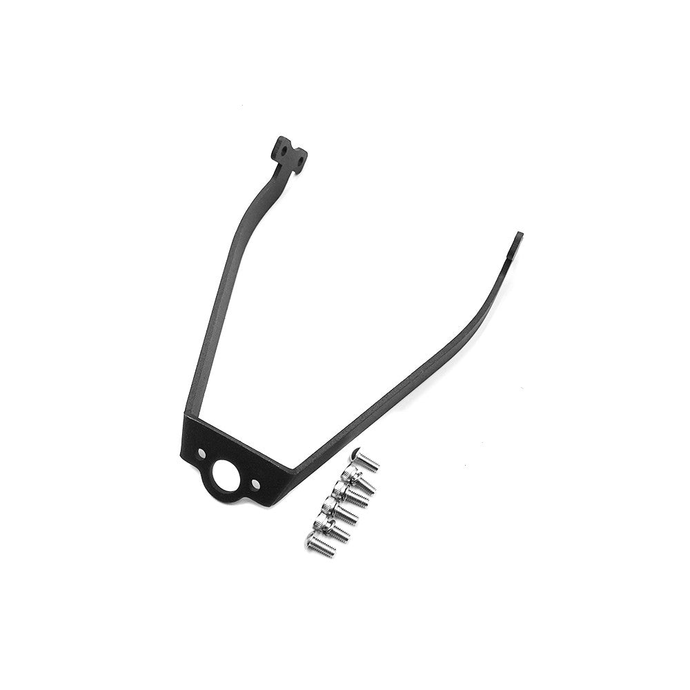 Support de garde-boue noir avec vis pour trottinette électrique Xiaomi 5 Pro sur fond blanc