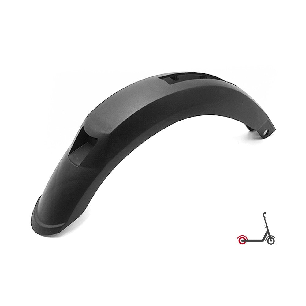Garde-boue arrière noir en plastique pour trottinette électrique sur fond blanc