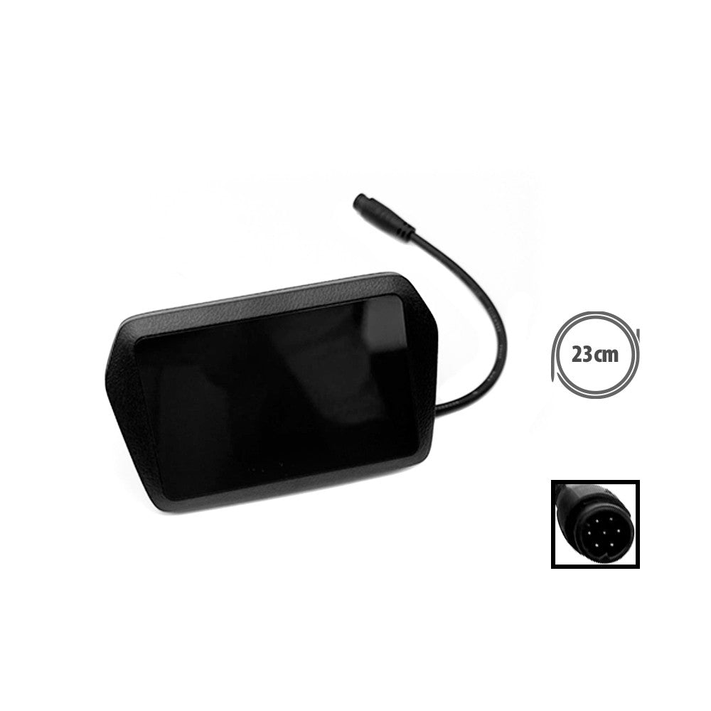 Afficheur LCD noir pour trottinette électrique avec son câble de connexion et son connecteur