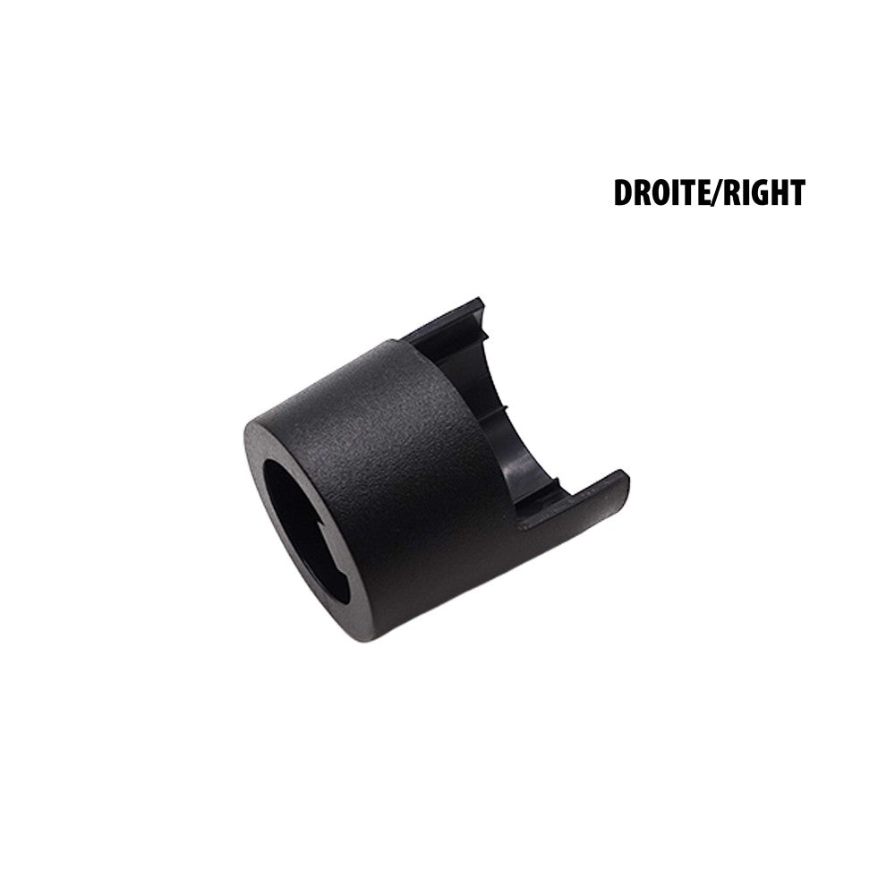Connecteur de tube de guidon droit noir sur fond blanc