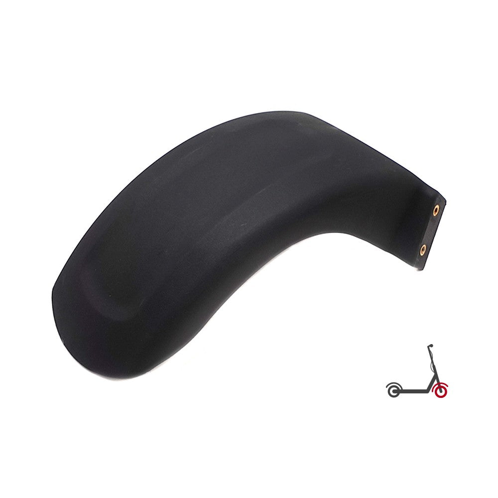 Garde-boue avant noir en plastique pour trottinette électrique vu de profil sur fond blanc