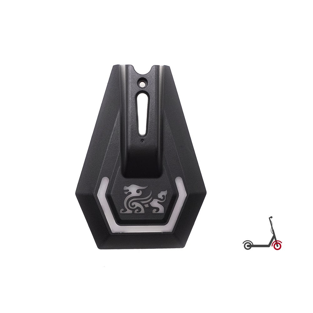 Carénage avant de châssis noir en plastique avec logo gravé vu de face