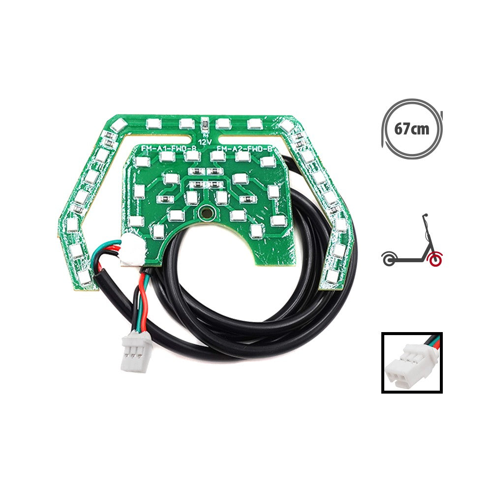 Circuit imprimé vert d'éclairage LED d'ambiance avant avec câble de connexion de 67 cm