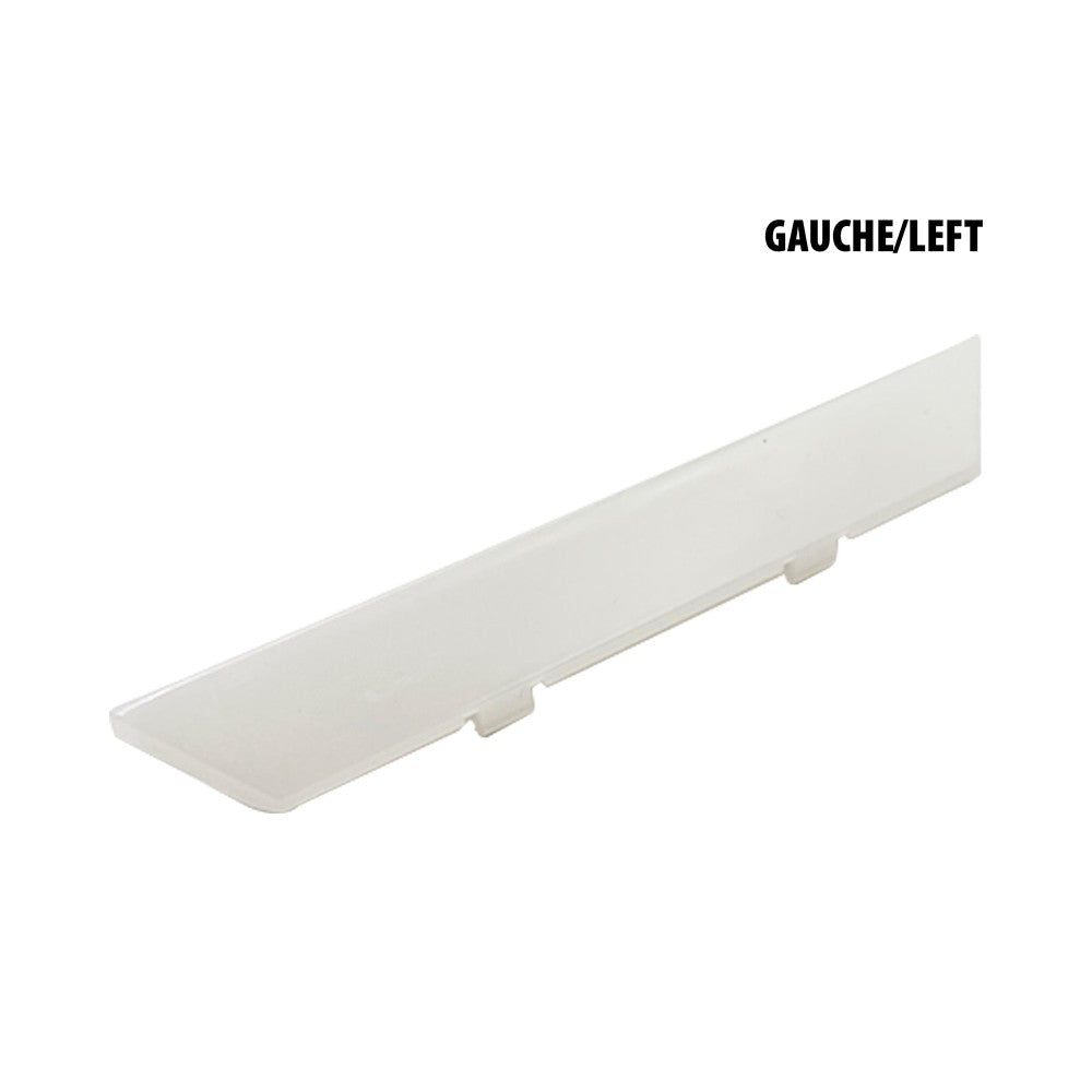 Plaque d'éclairage de deck gauche translucide vue en perspective sur fond blanc
