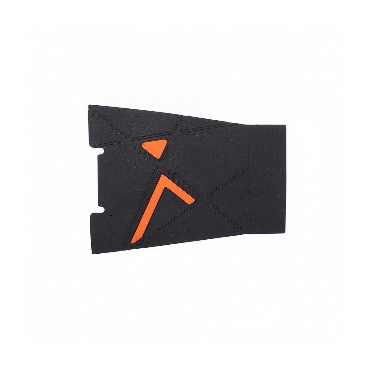 Grip noir en caoutchouc avec motifs géométriques orange pour repose-pied arrière de trottinette électrique
