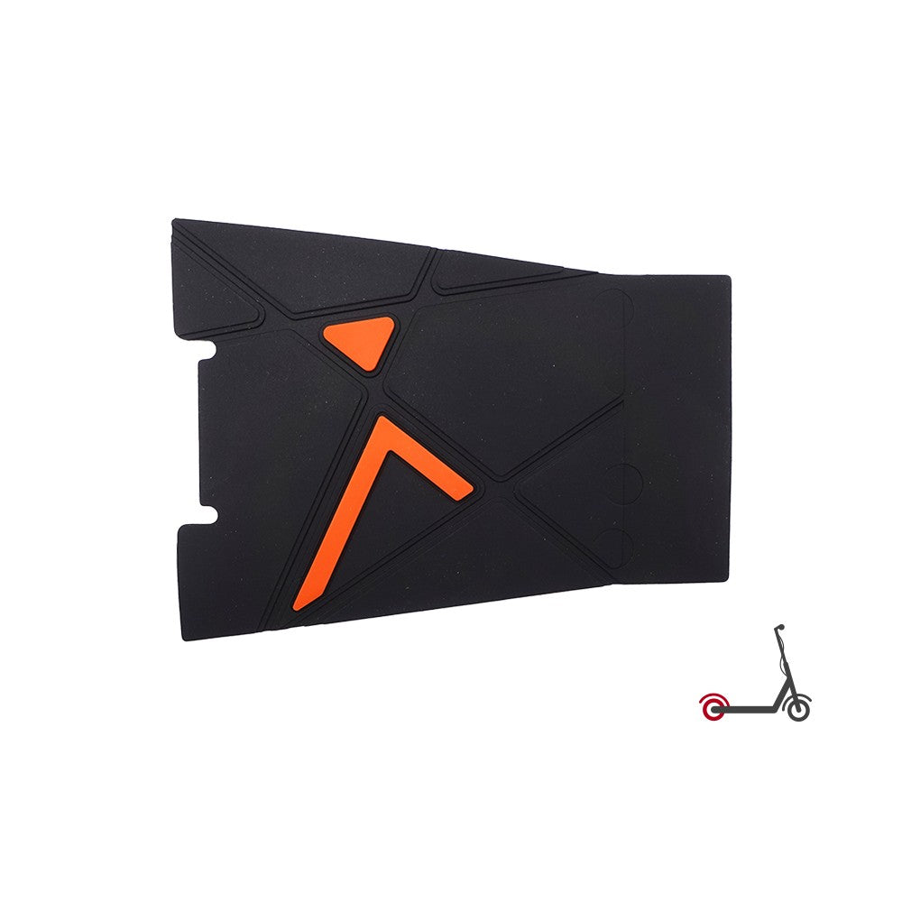 Grip noir en caoutchouc avec motifs géométriques orange pour repose-pied arrière de trottinette électrique